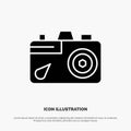 Camera, Education, Image, Picture Solid Black Glyph Icon Royalty Free Stock Photo
