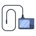 Camera endoscope icon, cartoon style