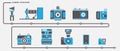 Camera evolution vector set Royalty Free Stock Photo
