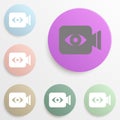 Camera eye badge color set. Simple glyph, flat vector of web icons for ui and ux, website or mobile application