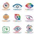 Camera and eye logo vector set design Royalty Free Stock Photo