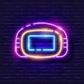 Camera eyecup neon icon. Photo and video concept. Vector illustration for design, website, decoration, online store