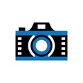 Camera Film Lens Blue Logo vector