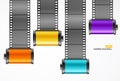 Camera Film Roll Cartrige Set. Vector Royalty Free Stock Photo