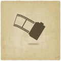 Camera film roll old background Royalty Free Stock Photo