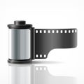 Camera film roll silver Royalty Free Stock Photo