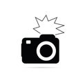 Camera flash black and white vector Royalty Free Stock Photo