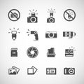 Camera and flash icon set, vector eps10