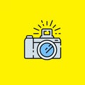 Camera flash line icon