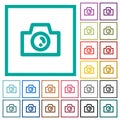 Camera flat color icons with quadrant frames Royalty Free Stock Photo