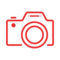 Camera flat web icon with high quality outline symbol. Web or mobile app