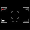 Camera frame viewfinder icon on black background . Vector illustration .Rec , video camera screen Royalty Free Stock Photo