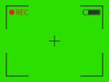 Camera frame viewfinder screen on green background. Vector illustration. Royalty Free Stock Photo