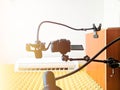 Camera on the friction arm. Royalty Free Stock Photo