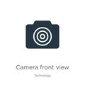 Camera front view icon vector. Trendy flat camera front view icon from technology collection isolated on white background. Vector Royalty Free Stock Photo