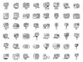 Camera go pro icons set outline vector. Action camera