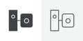 camera Gopro icon flat and simple set design