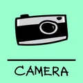 Camera hand-drawn style. Royalty Free Stock Photo
