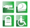 Camera helmet wheel chair icon