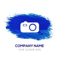 Camera Icon - Blue watercolor background Royalty Free Stock Photo