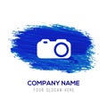 Camera Icon - Blue watercolor background Royalty Free Stock Photo