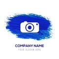 Camera Icon - Blue watercolor background Royalty Free Stock Photo