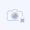 Camera icon with cancel sign. Camera icon and close, delete, remove concept