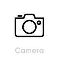 Camera icon. Flat linear design. Editable Vector Outline. Royalty Free Stock Photo