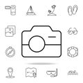 camera icon. Element of simple icon for websites, web design, mobile app, info graphics. Thin line icon for website design and Royalty Free Stock Photo