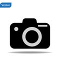 Camera icon, flat photo camera vector isolated. Modern simple snapshot photography sign. Instant Photo internet concept. Trendy Royalty Free Stock Photo
