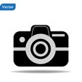 Camera icon, flat photo camera vector isolated. Modern simple snapshot photography sign. Instant Photo internet concept. Trendy Royalty Free Stock Photo