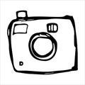 The camera icon is hand-drawn with a pencil