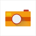 Camera icon with long shadow. Vector illustration Royalty Free Stock Photo