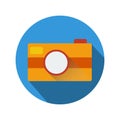 Camera icon with long shadow. Vector illustration Royalty Free Stock Photo