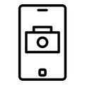 Camera icon outline vector. Button screen Royalty Free Stock Photo