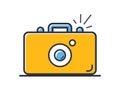 Camera icon. Photo camera isolated on white background. Design elements colored. Royalty Free Stock Photo