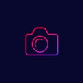 Camera icon, photo line vector