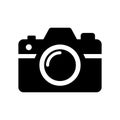 Camera icon. Photo camera symbol. Black icon of camera isolated on white