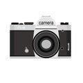 Camera icon. Retro vintage film camera . Isolated vector illustration. white background Royalty Free Stock Photo