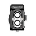 Camera icon. Retro vintage film camera . Isolated vector illustration. white background Royalty Free Stock Photo