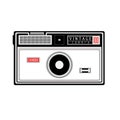 Camera icon. Retro vintage film camera . Isolated vector illustration. white background Royalty Free Stock Photo