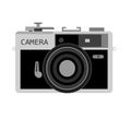 Camera icon. Retro vintage film camera . Isolated vector illustration. white background Royalty Free Stock Photo