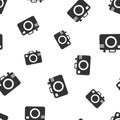 Camera icon seamless pattern background. Business flat vector il Royalty Free Stock Photo