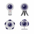 360 camera icon set flat illustration vector Royalty Free Stock Photo