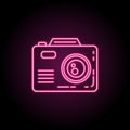 Camera icon. Simple thin line, outline vector of camping icons for ui and ux, website or mobile application Royalty Free Stock Photo