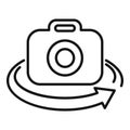 Camera icon with swivel arrow