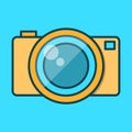 Camera icon in trendy flat style. Flat design in stylish colors. Isolated on blue background Royalty Free Stock Photo