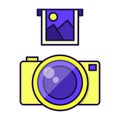 Camera icon in trendy flat style. Flat design in stylish colors. Isolated on white background Royalty Free Stock Photo