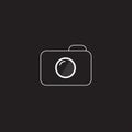 Camera Icon in trendy flat style isolated black background. Camera symbol for your web site design, logo, app, UI. Vector illust Royalty Free Stock Photo