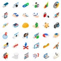 Camera icons set, isometric style Royalty Free Stock Photo